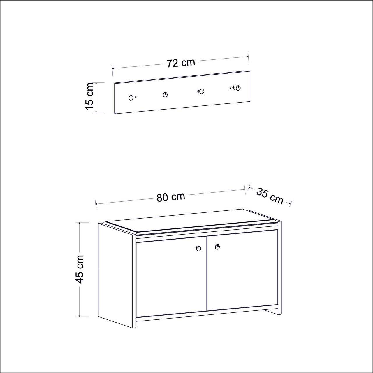 Pantofar, Inarch, Zen, 80x45x35 cm, Antracit