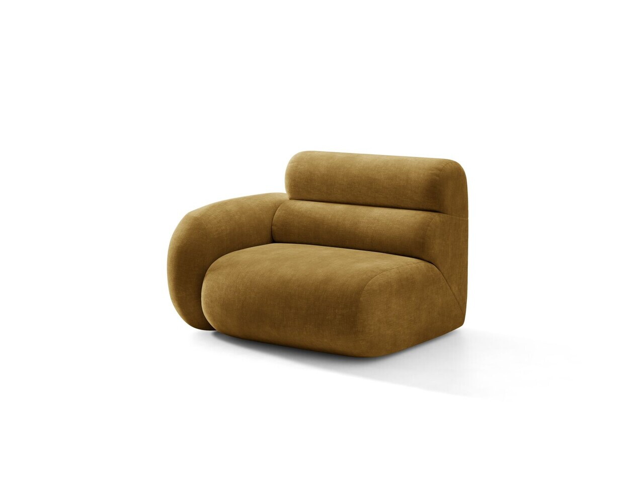 Modul canapea stanga 1 loc, Neo, Micadoni Home, 110x100x83 cm, tesatura Chenille, galben mustar — imaginea 6