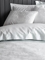 Lenjerie de pat dubla, Leaf - Ice Blue, Cotton Box, Bumbac Satinat