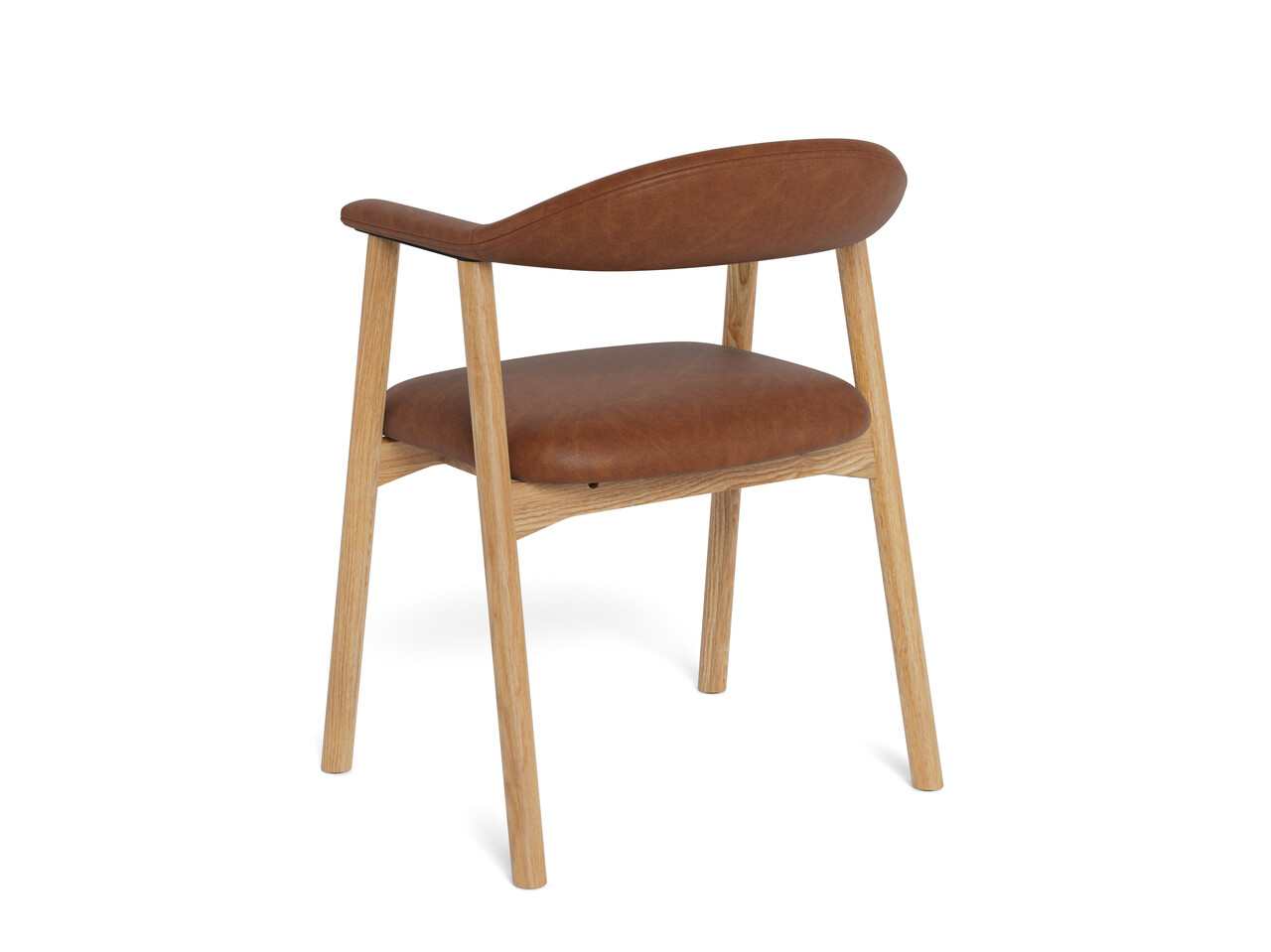 Scaun Addi, Actona, 56x54x75.5 cm, piele ecologica/lemn de stejar, brandy - view 3