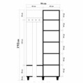 Dulap cu pantofar, cuier si oglinda Garmanto 90 - Atlantic Anthracite, Vella, 90x36x192 cm