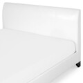 Pat tapitat 160x200 cu somiera inclusa, Zaffiro, L.221 l.166 H.96, pal/piele ecologica, alb