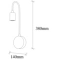 Aplica de perete, Baston - 3281, Tatum, 10 x 14 x 38 cm, 1 x E27, 40W, aramiu antic