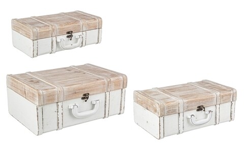 Set 3 cufere, nilson, bizzotto, 40x28x17.5 cm, lemn de brad