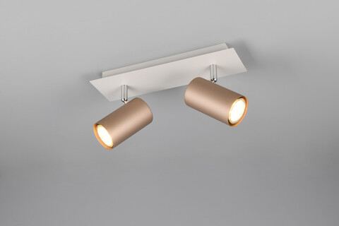 Plafoniera Marley, TRIO, 30x9x15 cm, 35W, 2x GU10, metal, alb/bronz