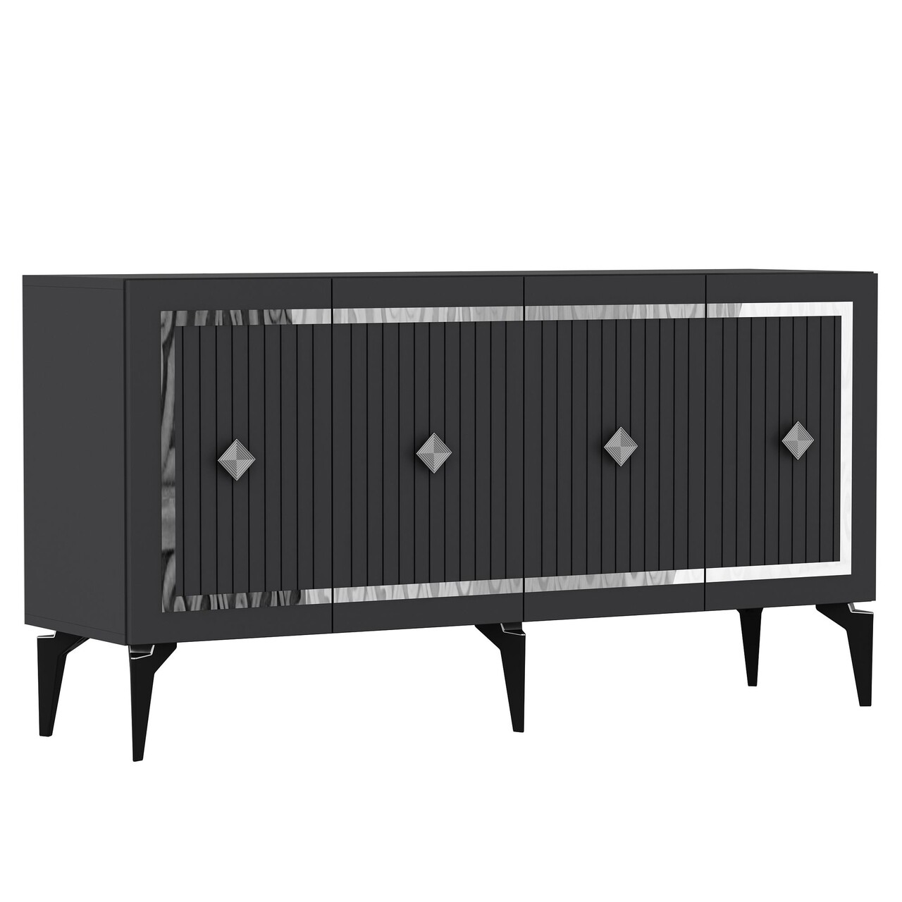 Consola, Hanah Home, Nova, 150x79x40 cm, PAL , Antracit / Argintiu - view 6