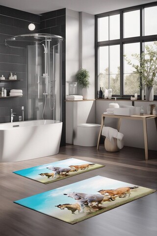 Set covorase de baie, Cartwright, CT-5125, Poliester, Multicolor