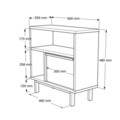 Masuta living Vercade, Pakoworld, 60x25.5x60 cm, PAL/fier, negru/natural