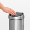 Cos de gunoi cu soft touch, Brabantia, Touch Platinum, 3 L, 18.4x18x28 cm, otel, gri inchis