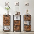 Dulap ingust pentru baie, Vasagle, 37 x 30 x 80 cm, PAL, maro rustic/negru
