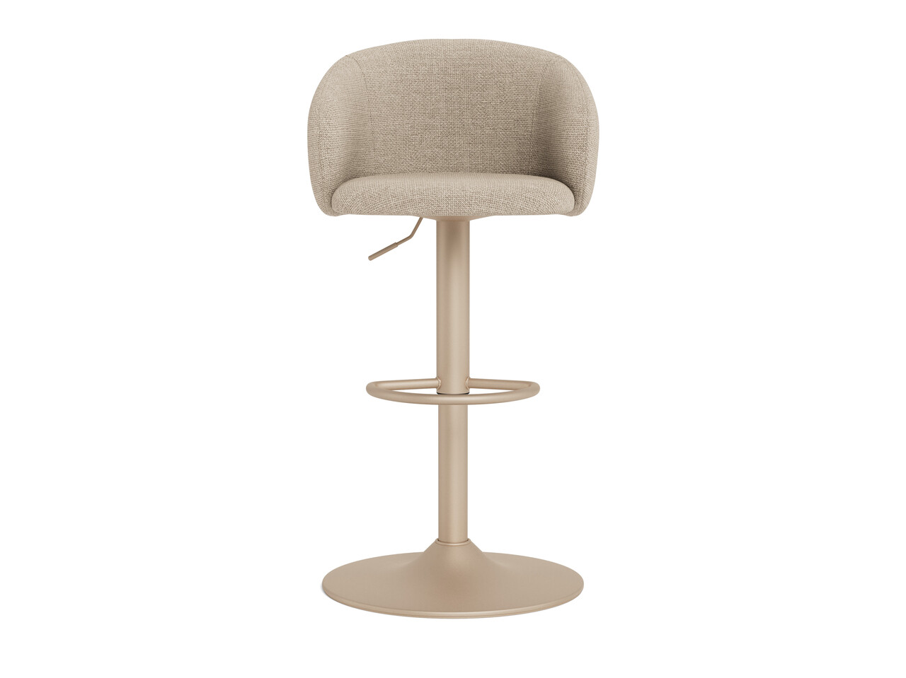 Scaun de bar Eleanor, Actona, 53x56x110 cm, rotativ, tesatura structurata/otel, bej - view 4