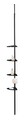 Etajera extensibila de colt, Allstar, Opal, 19.5 x 26 x 85-250 cm, metal, negru