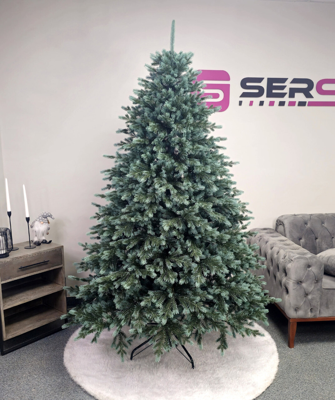 Brad artificial Christmas Deluxe by Sersimo, Alaska Select verde argintiu, integral 3D, 230 cm — imaginea 15