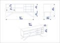 Comoda TV, Decorotika, North, 130x38.6x58.6 cm, Nuc negru