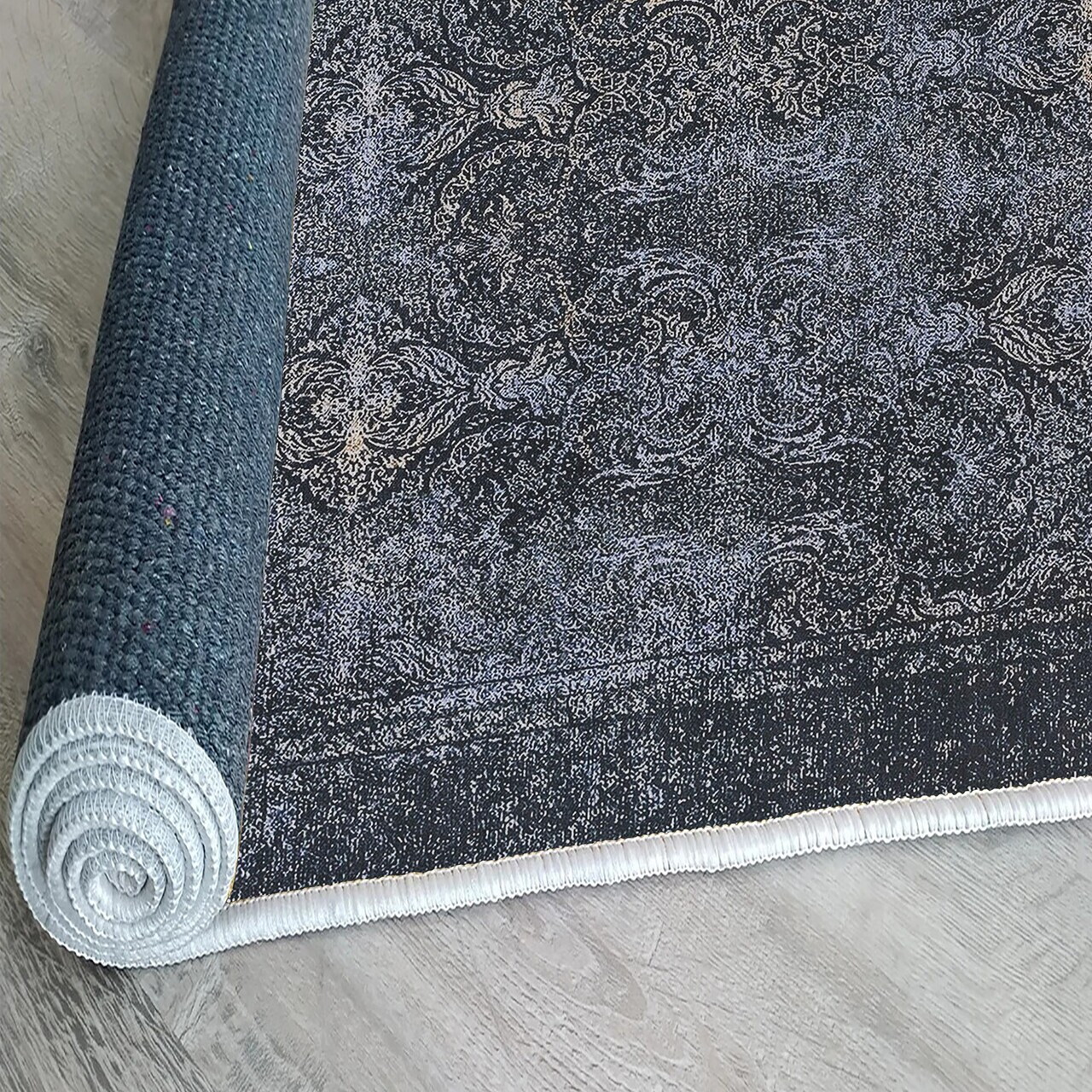 Covor, Woopamuk336, 120x180 cm, Bumbac/Poliester, Albastru navy - view 4
