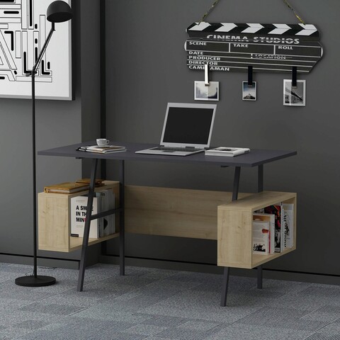 Birou, Lagomood, Ironi, 120×73.8×60 cm, Antracit / Stejar Lagomood