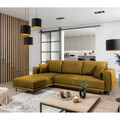 Coltar extensibil stanga 4 locuri ELTAP, LT-45NU, Dalia, 289x190x95 cm, lemn/poliester, mustar