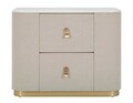 Noptiera, Beauty, Mauro Ferretti, 60 x 40 x 47 cm, lemn de pin/MDF/metal, crem/auriu