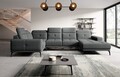 Coltar stanga 6 locuri ELTAP, LT-05VER, Neviro, 350x201x77 cm, lemn/poliester, gri inchis