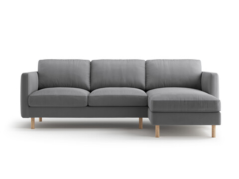 Coltar dreapta 3 locuri, Eden, Micadoni, 250x150x90 cm, catifea, gri