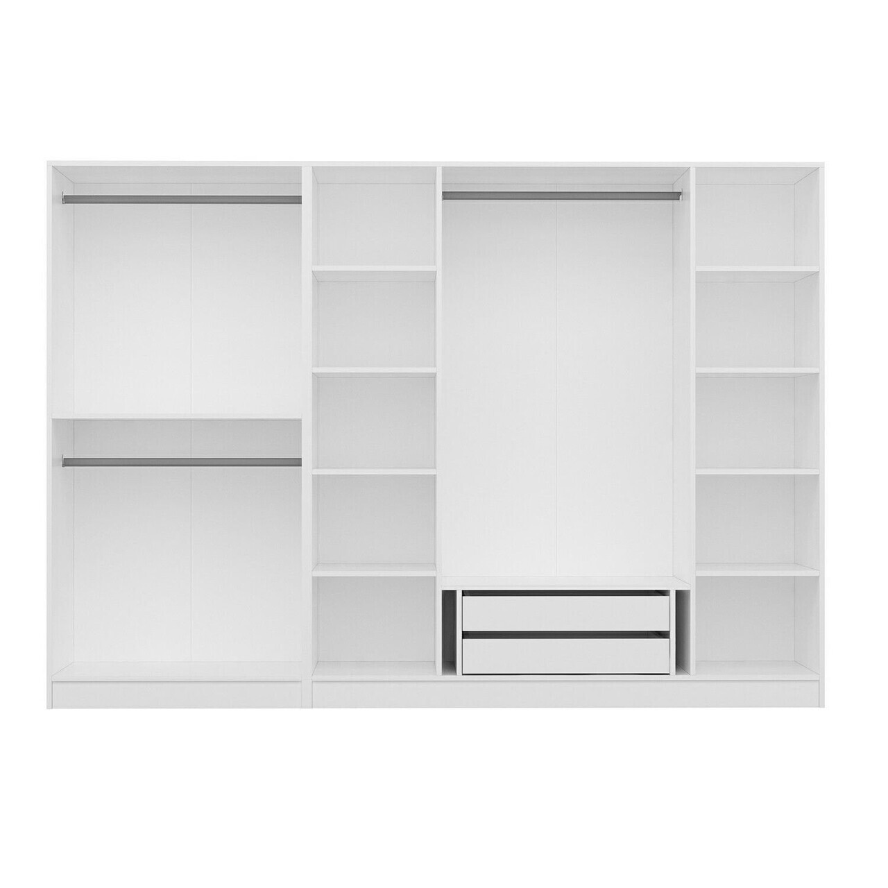 Dulap pentru haine, Hanah Home, Nisa, 270x210x52 cm, Alb — imaginea 7