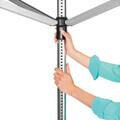 Uscator de rufe rotativ cu 4 brate + cu suport fixare pamant + husa, Brabantia, Lift-O-Matic, 50 m capacitate de uscare, otel, gri metalizat
