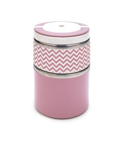 Caserola termica dubla Lunchbox, Iris Barcelona, 900 ml, pereti dubli, inox/polipropilena, roz
