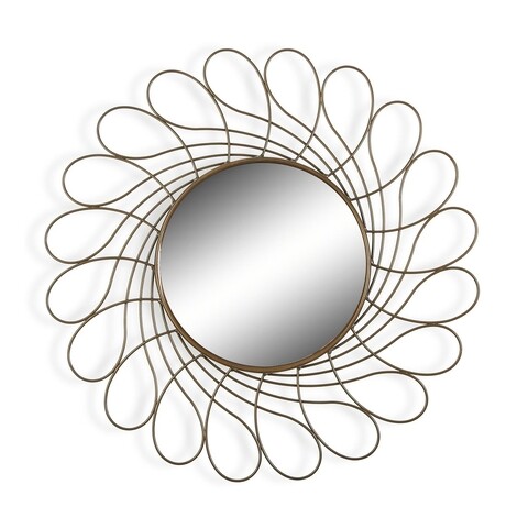 Oglinda decorativa Amelia, Versa, 40 cm, metal, auriu