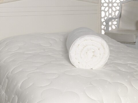 Patura pentru pat dublu din bumbac si acrylic, 155×215 cm, Cotton Box, alb Cotton Box