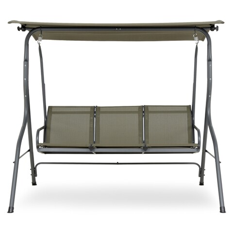 Leagan cu 3 locuri, wendy, l.170 l.120 h.153 cm, gri/verde
