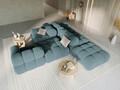 Canapea modulara 4 locuri cotiera stanga, Bellis-51, Micadoni Home, 282x94x70 cm, catifea, turcoaz