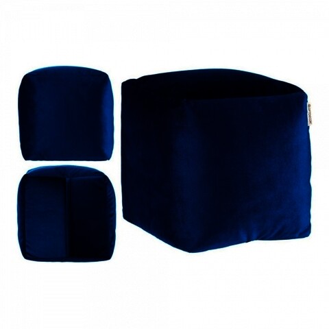 Taburet Gift Decor, Pouffe, 30 x 30 x 30 cm, poliester/polistiren, albastru