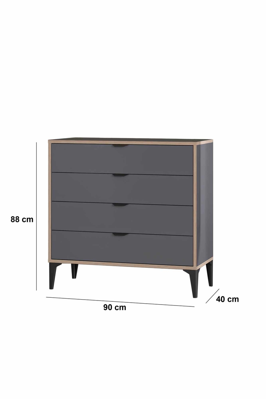 Dulap, Hanah Home, Arden 4, 90x88x40 cm, Antracit - view 9