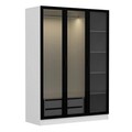Dulap pentru haine, Minerva, Kale White Black, 135x210x52 cm, PAL, Alb/Negru