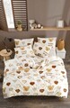 Lenjerie de pat dubla, Teddy Bear Heart Fitted, Tabu Home, 65% bumbac/35% poliester