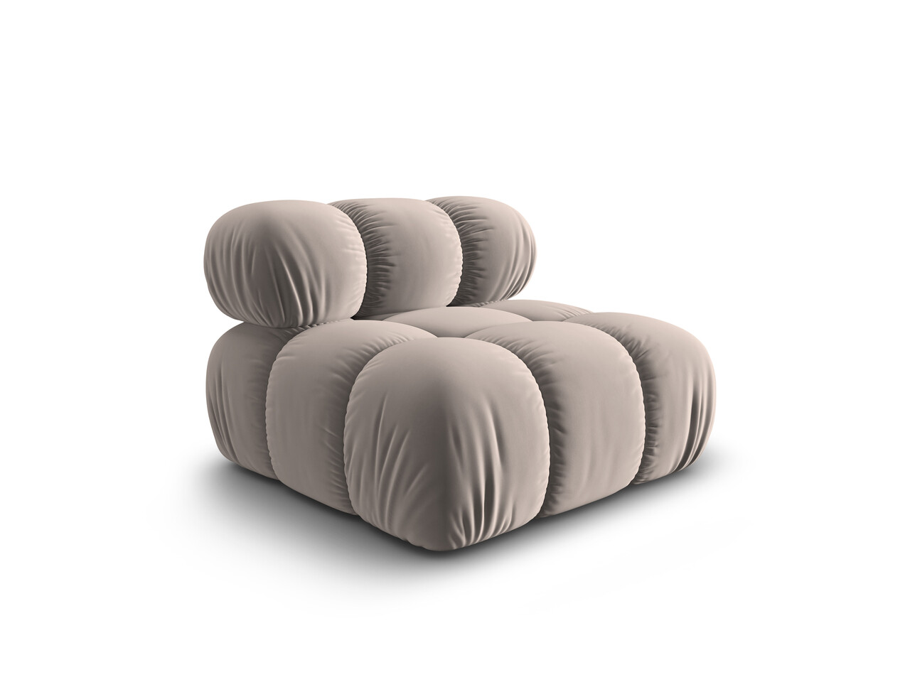 Modul canapea 1 loc fara cotiere, Bellis, Micadoni Home, BL, 94x94x70 cm, catifea, bej