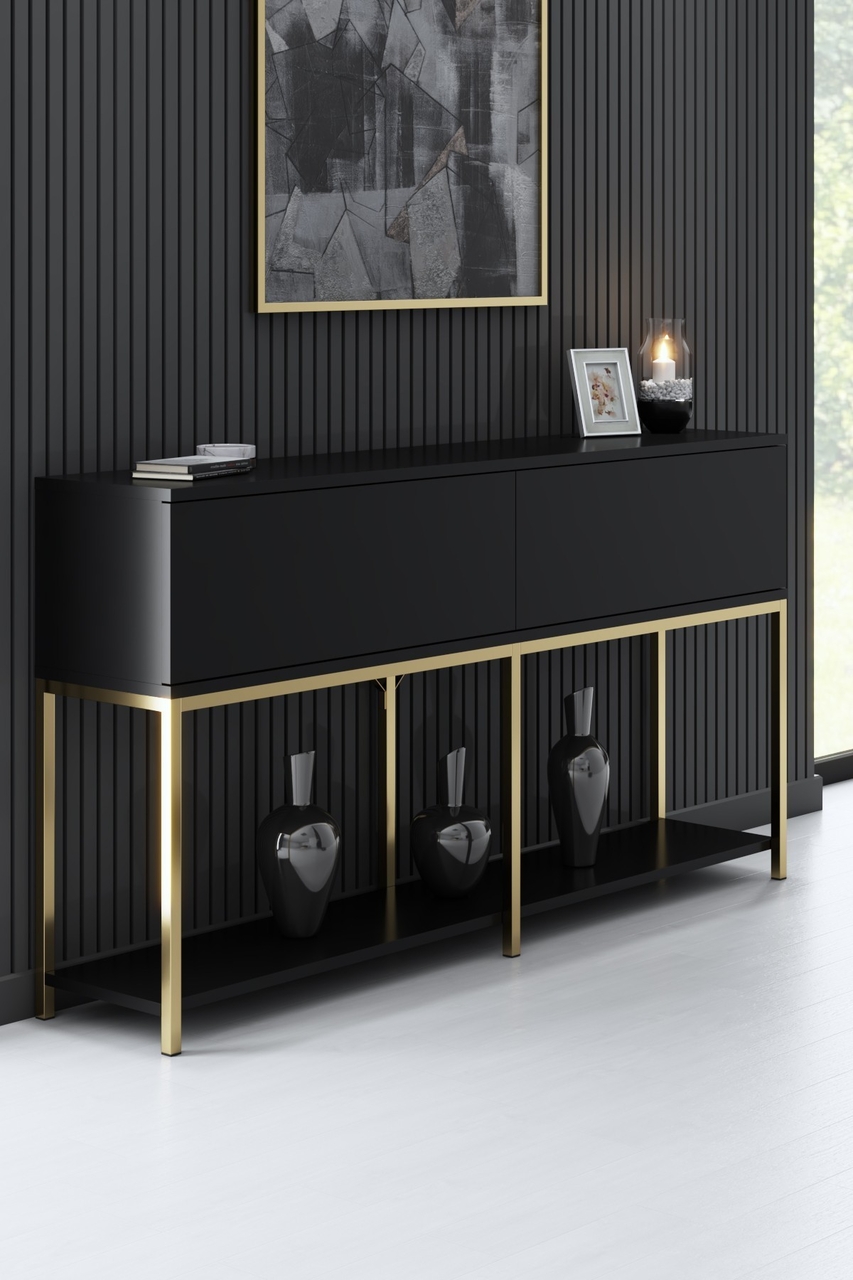 Consola, Bexley, Lord, 150x80x30 cm, PAL, Negru