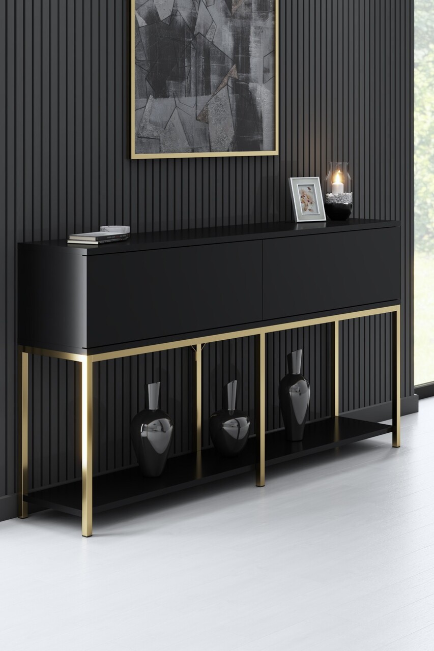 Consola, Bexley, Lord, 150x80x30 cm, PAL, Negru
