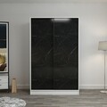 Dulap pentru haine, Minerva, Kale White Stone, 120x190x60 cm, PAL, Piatra Alba