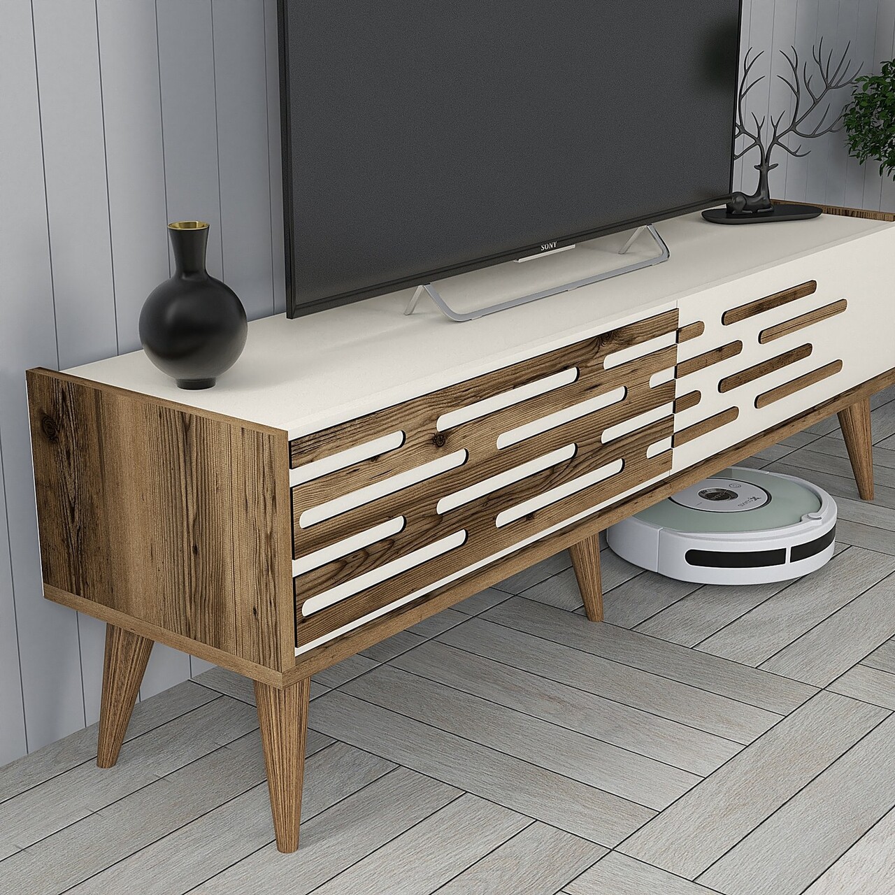 Comoda TV, Hanah Home, Valensiya 140, Maro/Crem - imagine 4