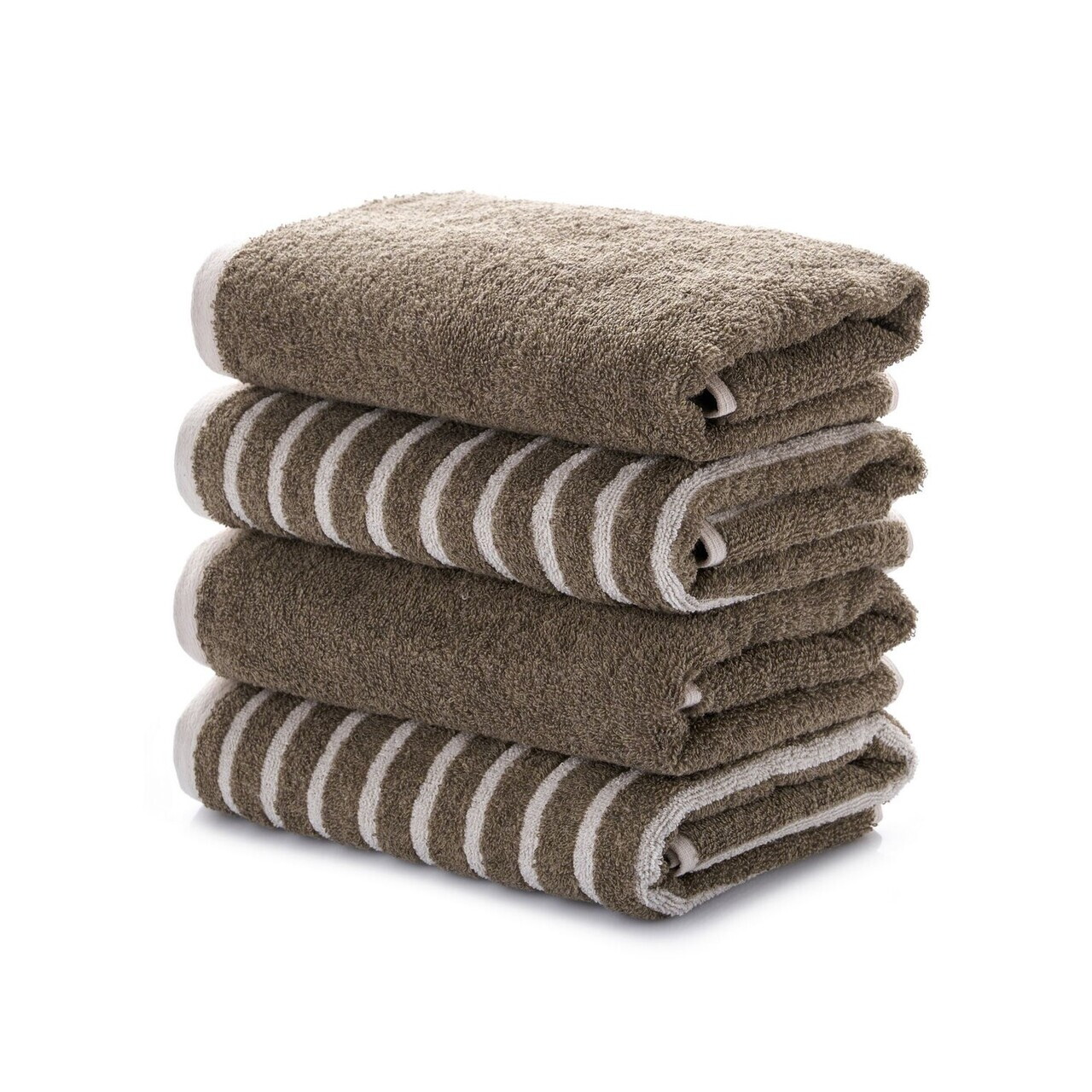 Set prosoape, L'essentiel Maison, Stripe Melange, Bumbac, Maro — imaginea 2