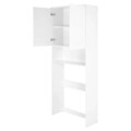 Dulap masina de spalat Pool, 76x31x190 cm, PAL, alb/gri