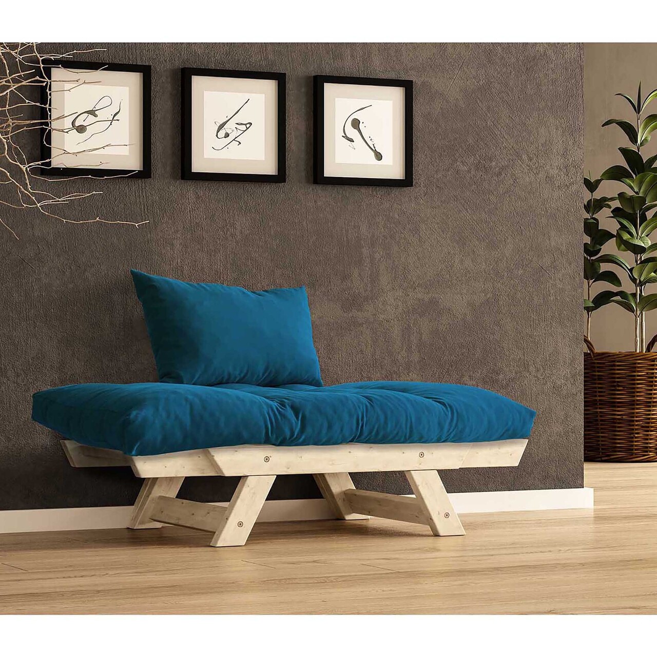 Fotoliu de gradina, Hanah Home, CPT8146-140, Natural / Albastru - view 3