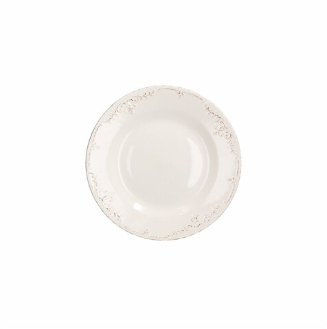 Farfurie pentru desert, Tognana, Shabby Siena, 21 cm Ø, ceramica, alb