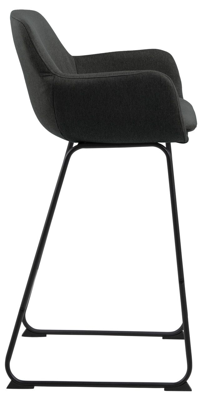 Scaun de bar Lisa, Actona, 52x53x100 cm, poliester/otel, gri inchis - view 9
