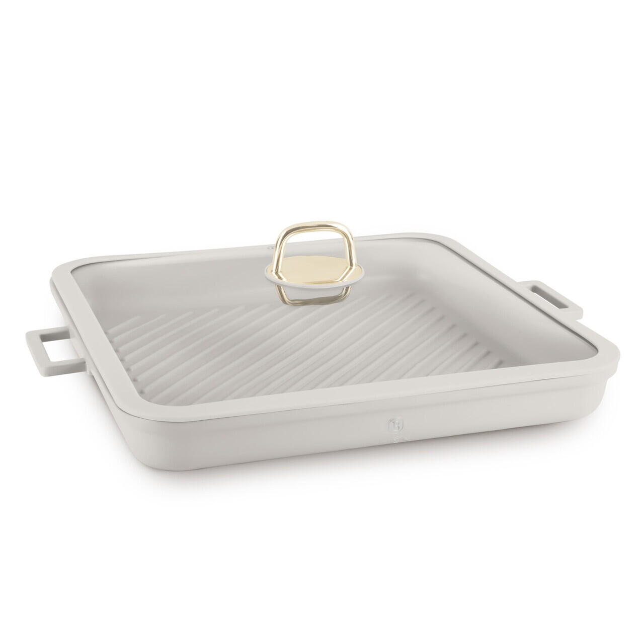 Tava grill cu capac Berlinger Haus, Sahara, 34x34x4.5 cm, aluminiu turnat, crem mat - imagine 4
