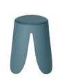 Taburet pentru baie Comiso, Wenko, 44.5x46 cm, plastic/poliuretan, albastru petrol