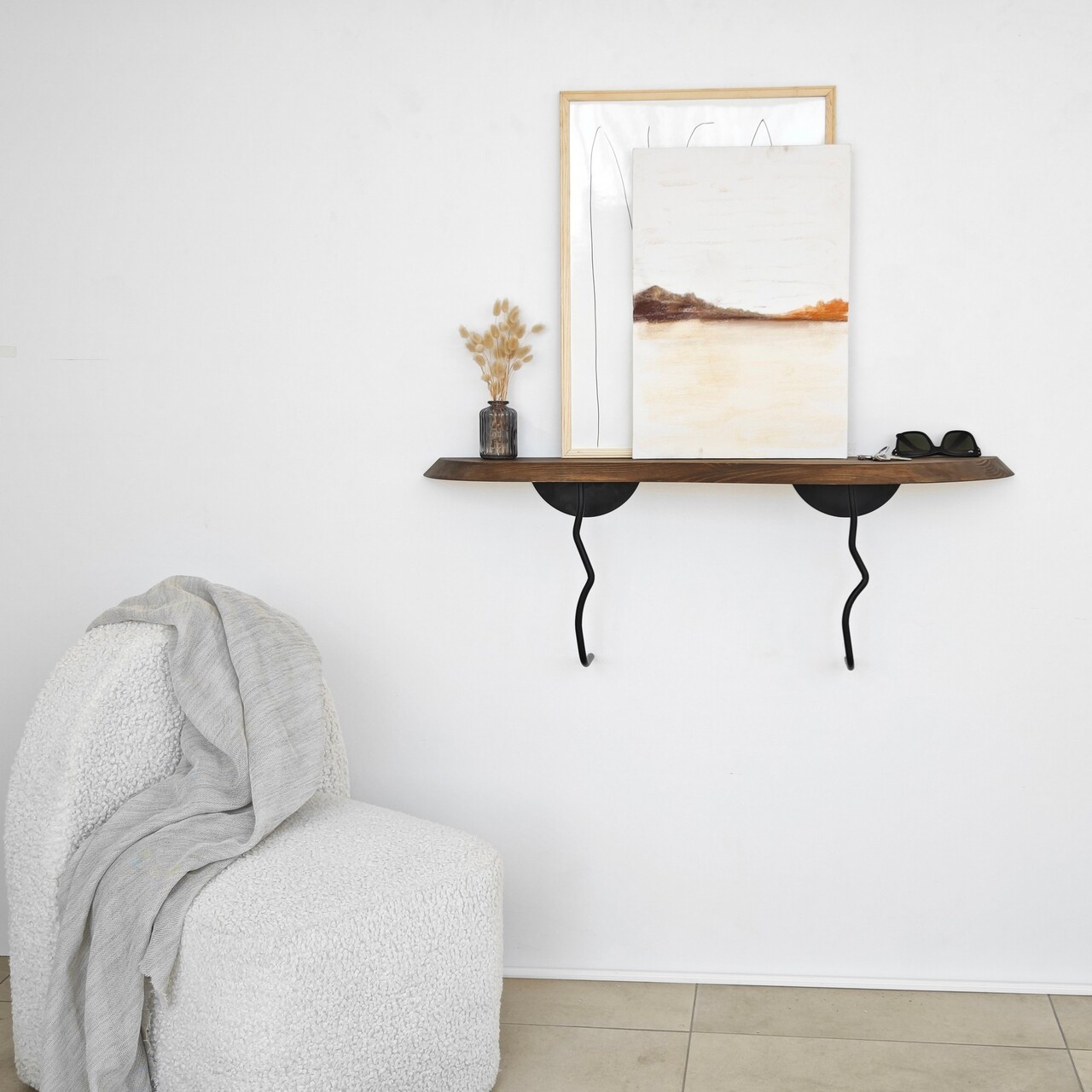 Raft de perete, Neostill, Lierre, Lemn masiv, Nuc negru - 1 | YEO
