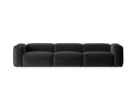 Canapea 4 locuri, Bergamo, Cosmopolitan Design, 364x108x70 cm, catifea chenille raiata, gri