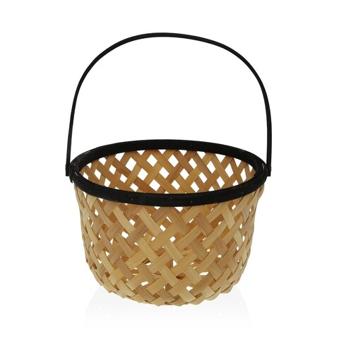Cos pentru fructe bamboo, versa, 28.5 x 28.5 x 35 cm, lemn de brad, negru